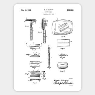 Safety Razor 1935 Patent Black Sticker